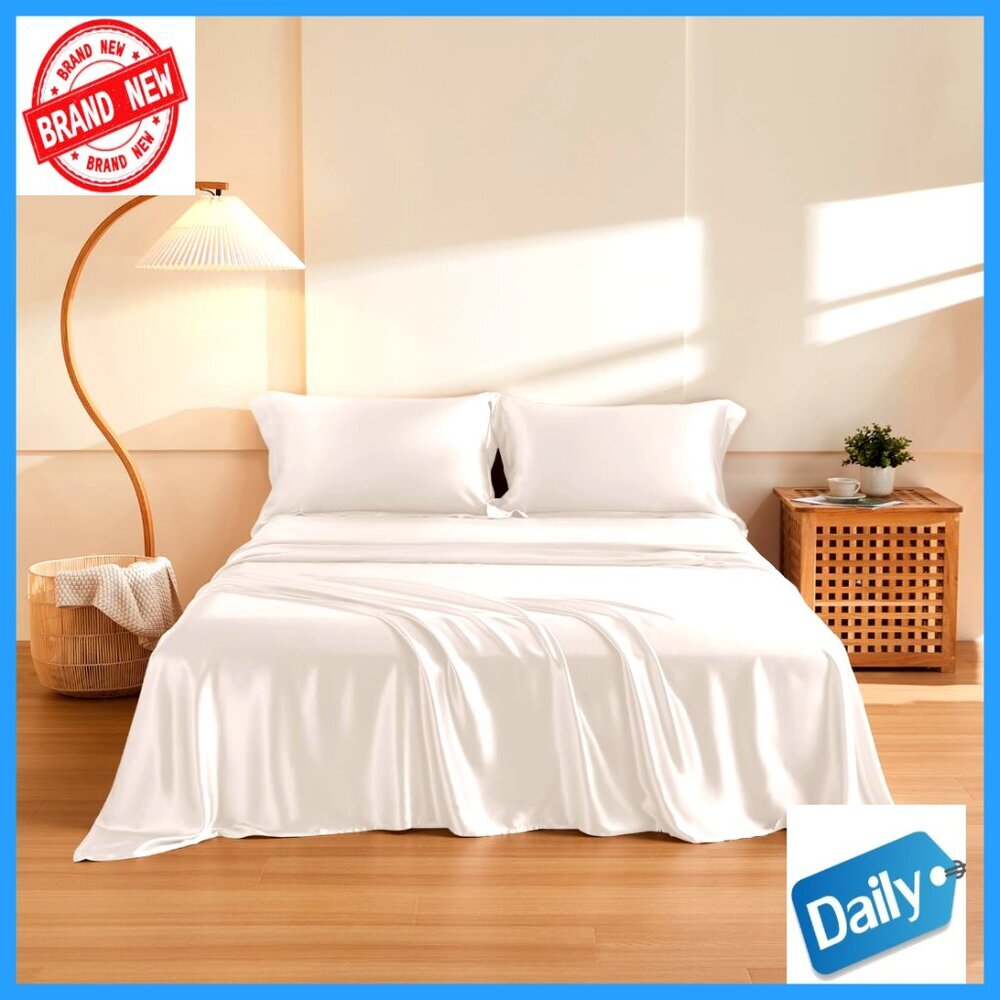 Luxury Mulberry Silk Sheet Set Ultra Soft Durable Modern Bedding 4Pcs